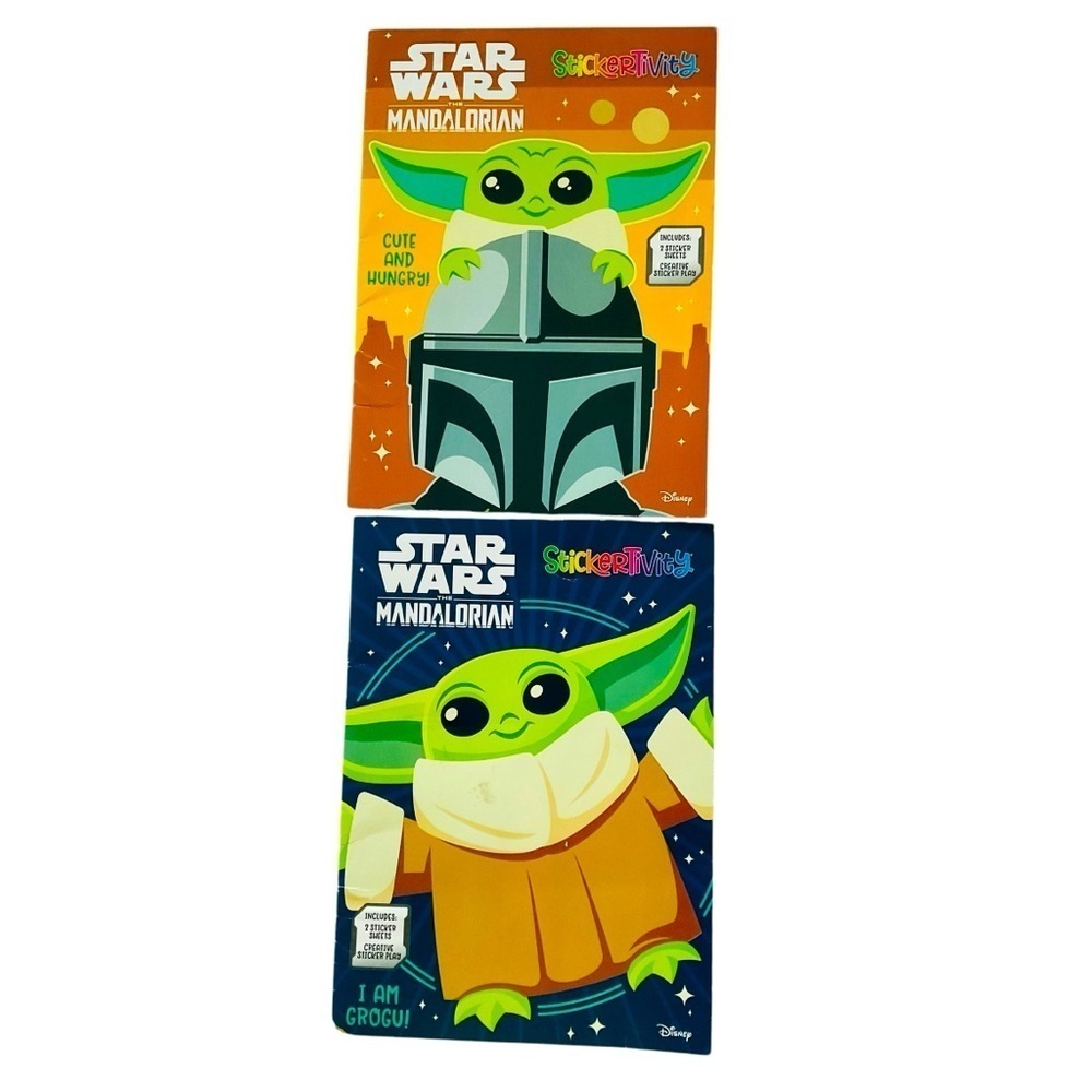 TWO Star Wars The Mandalorian Stickertivity Colortivity Books One Brand New